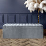 Large Safar Ottoman Storage Box - Plush Velvet Upholstered Blanket Box