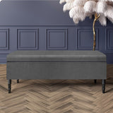 Paris Velvet Ottoman Storage Bench with Plain Lid