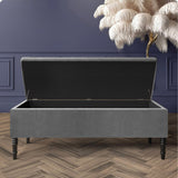 Paris Velvet Ottoman Storage Bench with Plain Lid