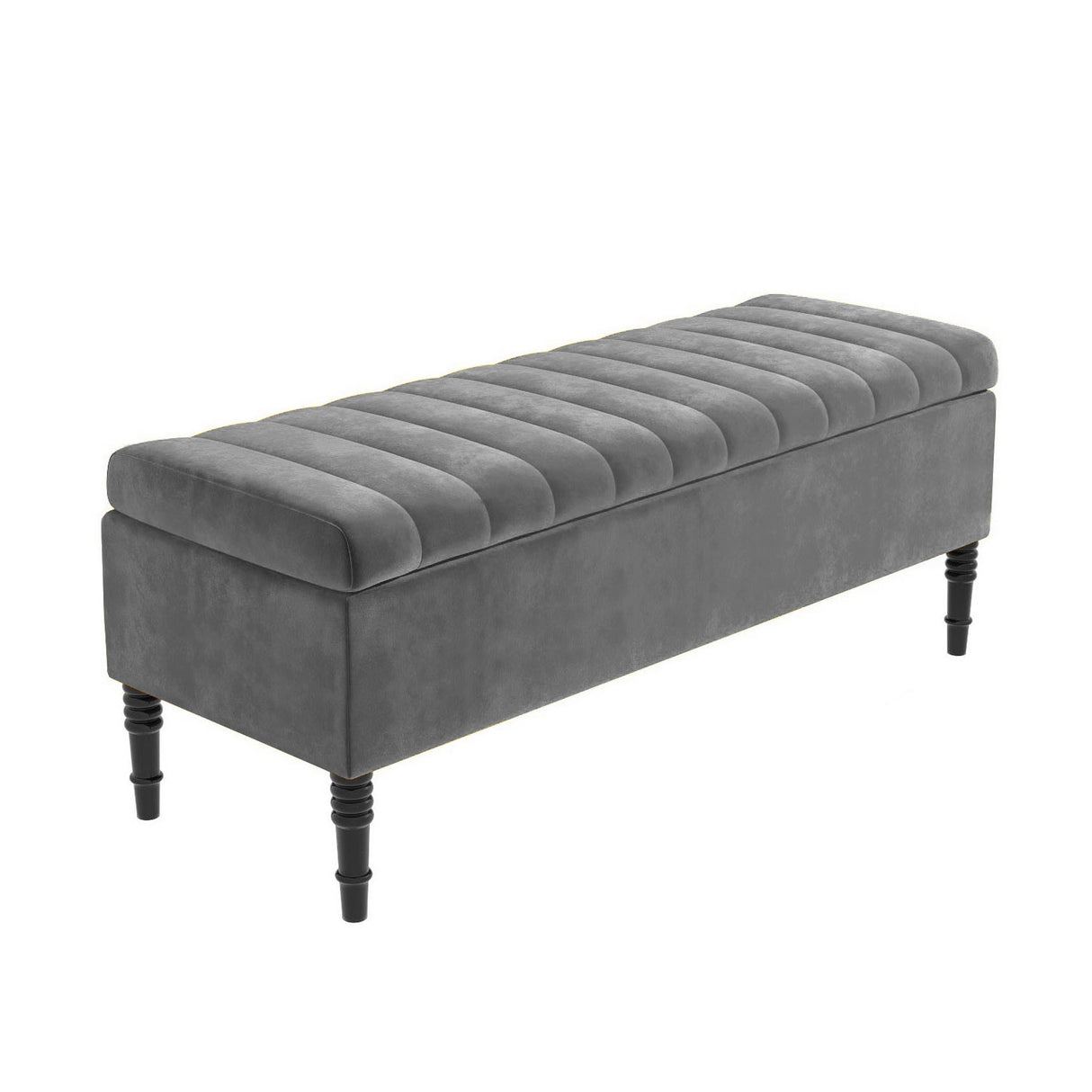 Paris Striped Ottoman Bench with storage