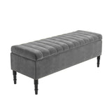 Paris Striped Ottoman Bench with storage