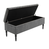 Paris Striped Ottoman Bench with storage