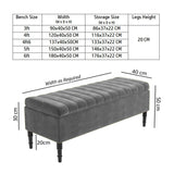 Paris Striped Ottoman Bench with storage