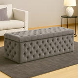 Lux Full Upholstered Velvet Storage Ottoman Box