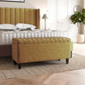 Safari Lined Upholstered Ottoman Bench with Storage