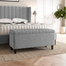 Safari Lined Upholstered Ottoman Bench with Storage