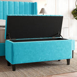 Safari Lined Upholstered Ottoman Bench with Storage