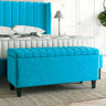 Safari Lined Upholstered Ottoman Bench with Storage