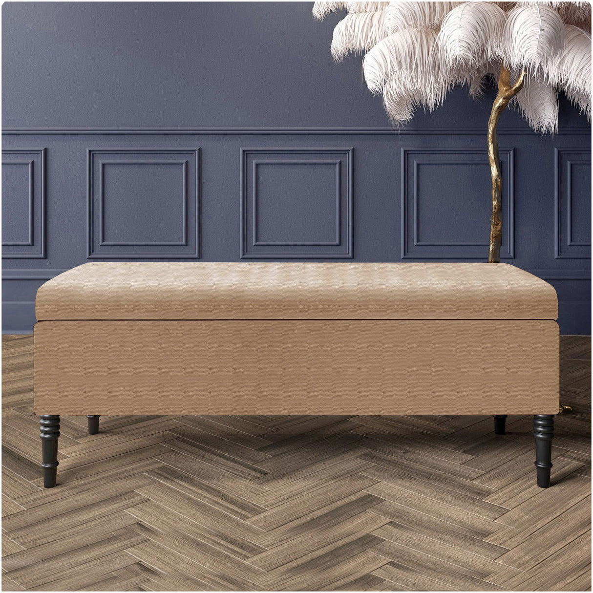 Paris Plain Naples Ottoman Storage Bench