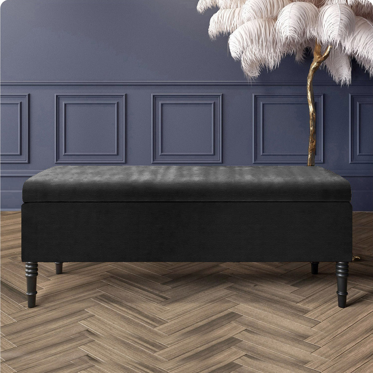 Paris Plain Naples Ottoman Storage Bench