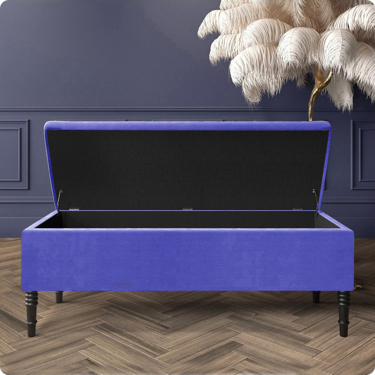 Paris Plain Naples Ottoman Storage Bench