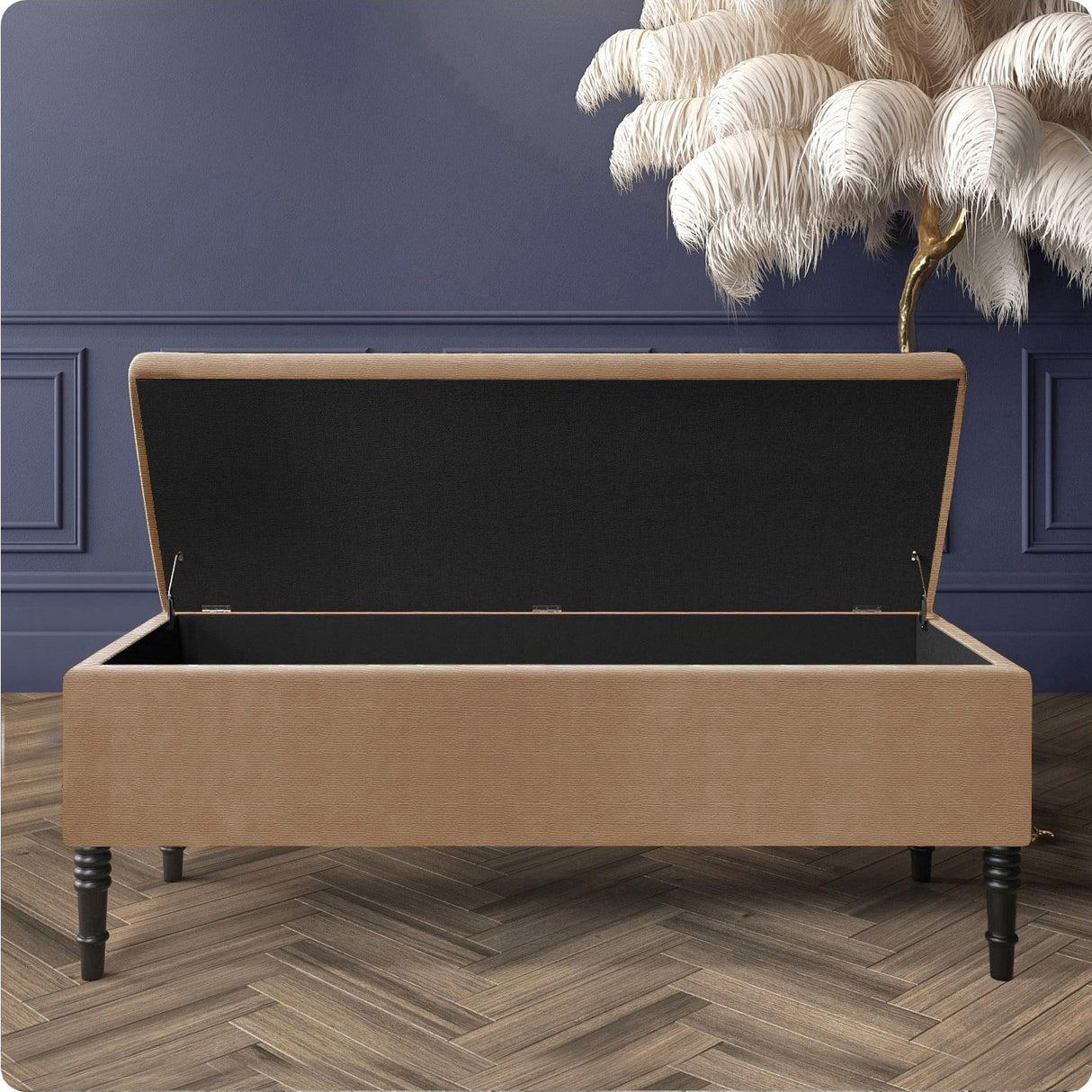 Paris Plain Naples Ottoman Storage Bench