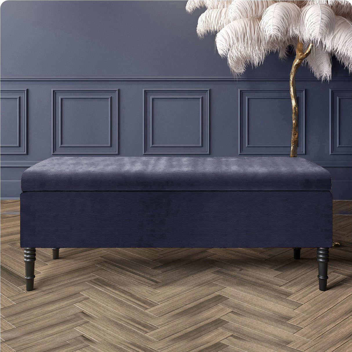 Paris Plain Naples Ottoman Storage Bench