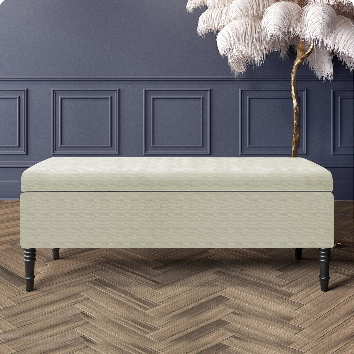 Paris Plain Naples Ottoman Storage Bench