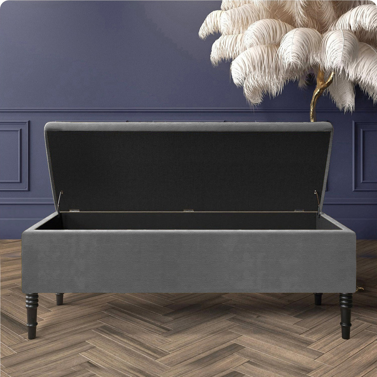 Paris Plain Naples Ottoman Storage Bench