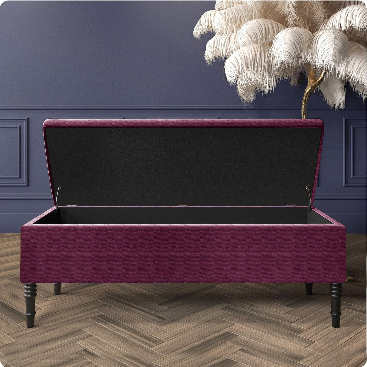 Paris Plain Naples Ottoman Storage Bench