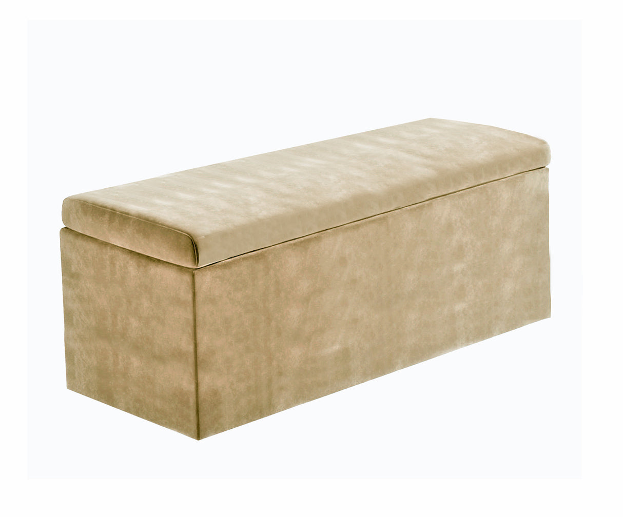Safar Large Velvet Ottoman Storage Box with Plain Lid