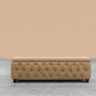 Riga Chesterfield Upholstered Ottoman Storage Box with Wooden Legs in Plush Velvet Fabric