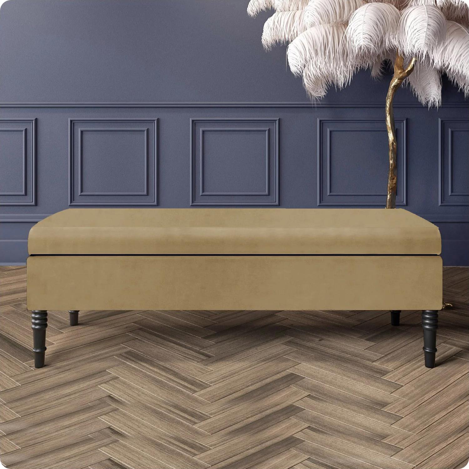 Safar Plain Upholstered Shoe Storage Bench with Legs