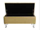Londona Velvet Storage Bench with Legs