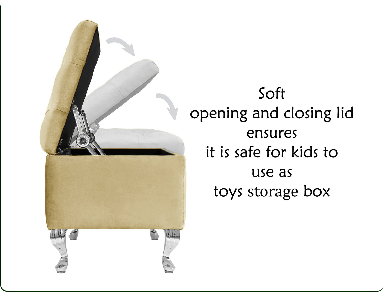 Londona Velvet Storage Bench with Legs