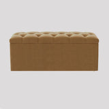 Luna Chesterfield Velvet Storage Ottoman