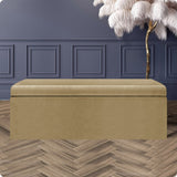 Safar Large Velvet Ottoman Storage Box with Plain Lid