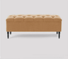 Swiss Chesterfield Upholstered Ottoman Storage Bench with Legs