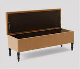 Swiss Chesterfield Upholstered Ottoman Storage Bench with Legs