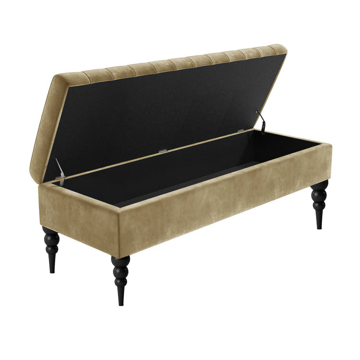 Sierra Velvet Storage Shoe Bench with Legs