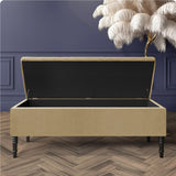 Paris Velvet Ottoman Storage Bench with Plain Lid