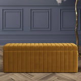 Safar Full Striped Upholstered Ottoman Box