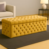 Lux Full Upholstered Velvet Storage Ottoman Box