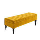 Sierra Velvet Storage Shoe Bench with Legs