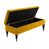 Sierra Velvet Storage Shoe Bench with Legs