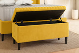 Safari Lined Upholstered Ottoman Bench with Storage