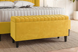 Safari Lined Upholstered Ottoman Bench with Storage