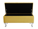 Londona Velvet Storage Bench with Legs