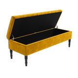 Safar Striped Ottoman Bench with Legs, Shoe Storage Bench