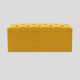 Luna Chesterfield Velvet Storage Ottoman