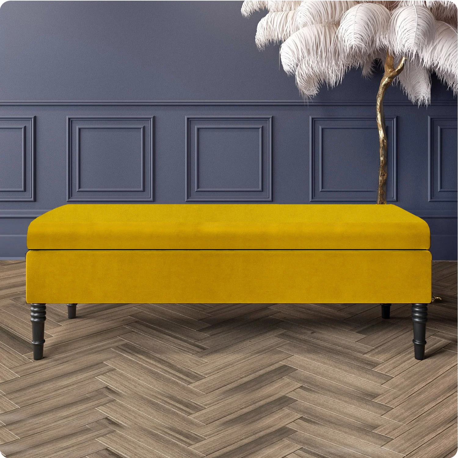 Safar Plain Upholstered Shoe Storage Bench with Legs