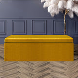 Safar Large Velvet Ottoman Storage Box with Plain Lid