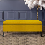Paris Velvet Ottoman Storage Bench with Plain Lid