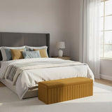 Safar Full Striped Upholstered Ottoman Box