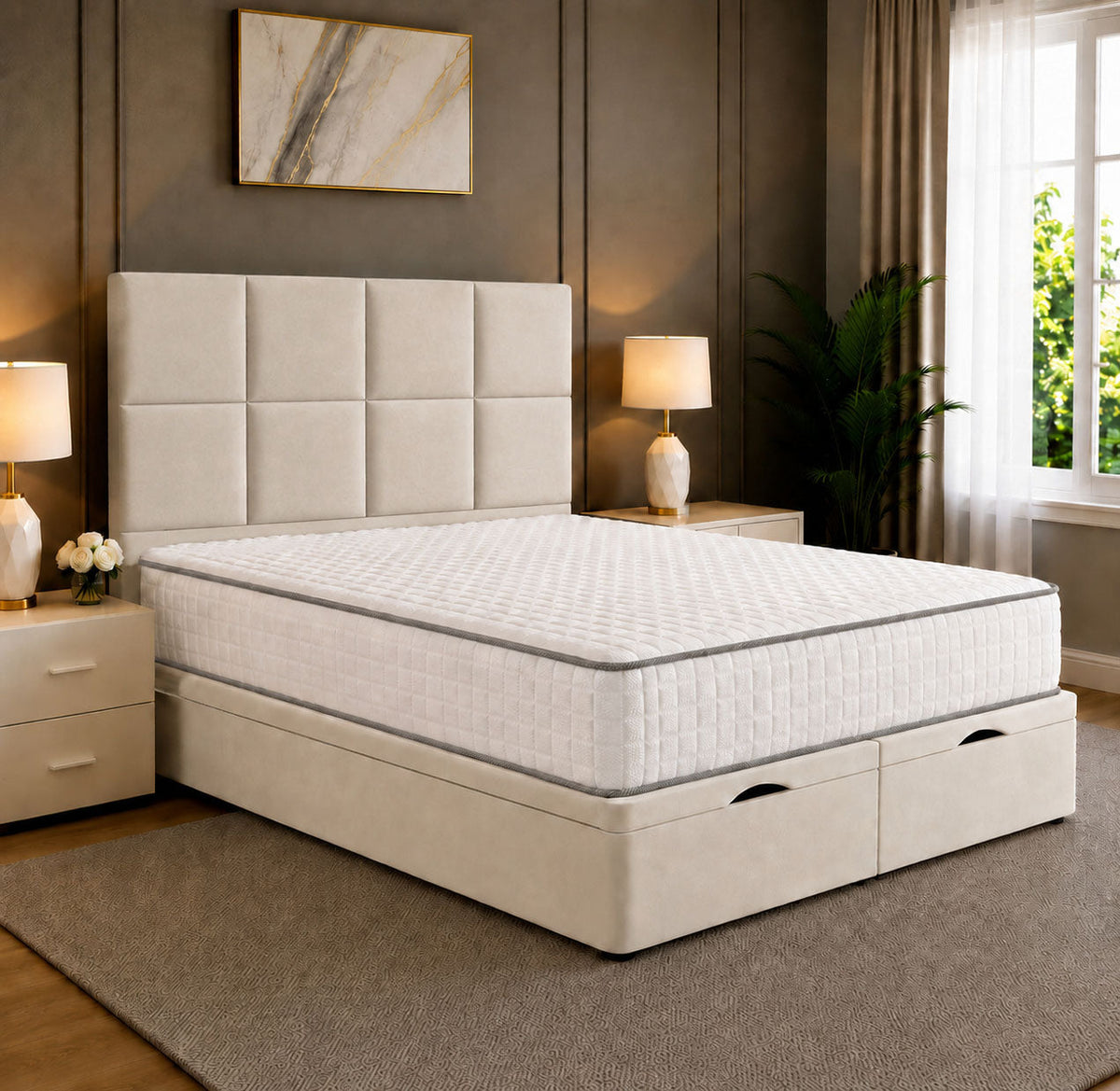 Noble Square Cubed Divan Storage Ottoman Bed Frame