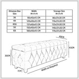 Riga Chesterfield Upholstered Ottoman Storage Box with Wooden Legs in Plush Velvet Fabric