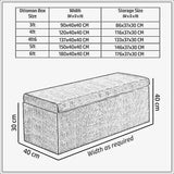 Safar Large Velvet Ottoman Storage Box with Plain Lid