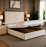 Paris Chevron Divan Ottoman Storage Bed Frame