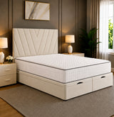 Maya Chevron Divan Ottoman Storage Bed Frame