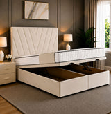 Maya Chevron Divan Ottoman Storage Bed Frame